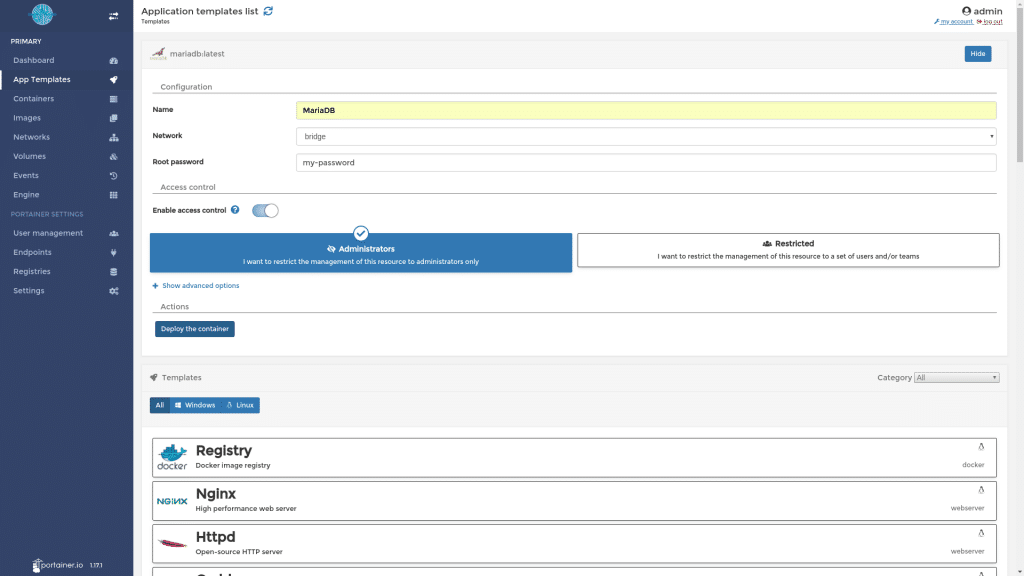 Accès à MariaDB port 3306